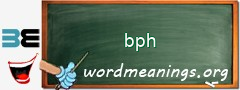 WordMeaning blackboard for bph